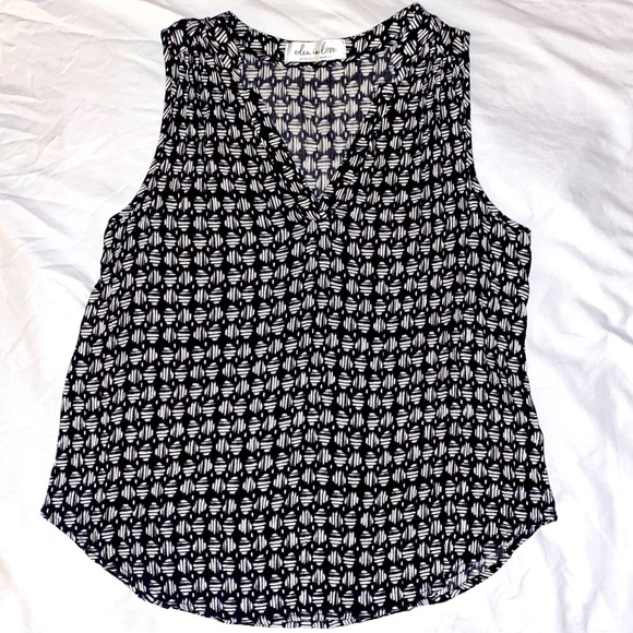 Eden in Love - black & white printed tank top Sz M - Picture 1 of 7